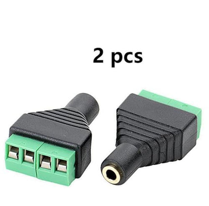 3.5mm 4Pole Female TRRS Stereo AudioVideo AUX Balun Adapter2pcs | 1/8" Female Jack to 4 Screw Solderless Terminal Female Adapter AUX Balun Connector for Headphone