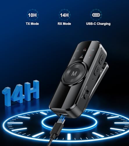 Bluetooth Transmitter Receiver, Dual Link Airplane Bluetooth Adapter 3.5mm