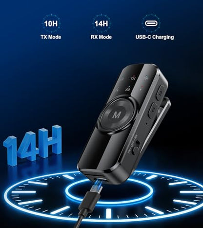 Bluetooth Transmitter Receiver, Dual Link Airplane Bluetooth Adapter 3.5mm
