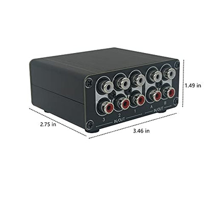 3 in 2 Out RCA Stereo Audio Switch Input Signal Source Switcher Selector Splitter Box -RC32 - color: 3-IN-2-OUT RCA Switch