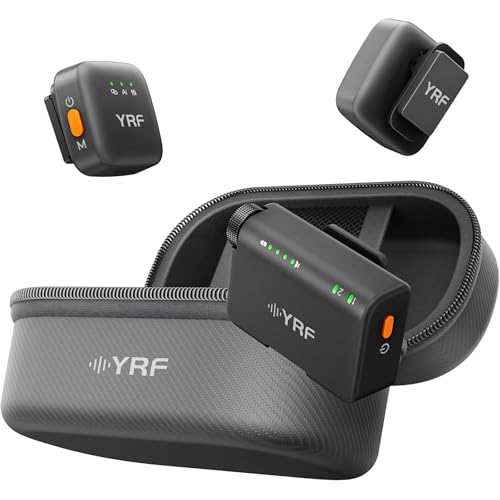 YRF Mic 2 (2 TX + 1 RX + Charging Case), Wireless Lavalier Microphone, Intelligent Noise Cancelling, Internal Recording