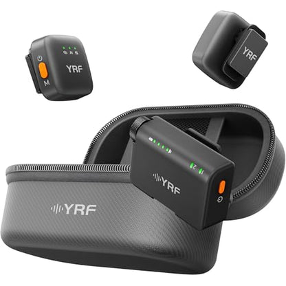 YRF Mic 2 (2 TX + 1 RX + Charging Case), Wireless Lavalier Microphone, Intelligent Noise Cancelling, Internal Recording