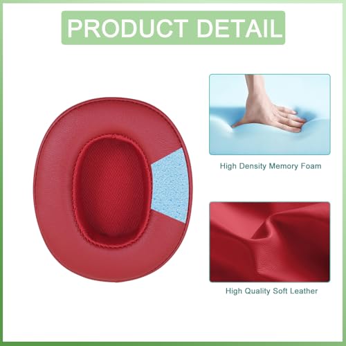 Replacement Earpads for Skullcandy Crusher EVO Headphones,Compatibel Crusher EVO Replacement Ear Pads,Upgraded Ear Covers with Soft Protein Leather,Optimized Noise Isolation Memory Foam (Red) - color: Red