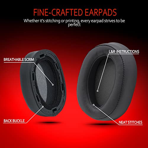 Krone Kalpasmos Replacement Earpads for Sony WH-H900N h.Ear on 2 & Sony MDR-100ABN Headphones, Sony Headphone Cushions Compatible with Sony 900N, Sony WH H900N earpads with Soft Foam Leather(Grey) - color: Grey