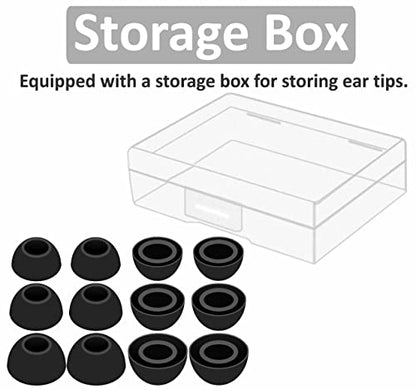 6 Pairs Eartips Compatible with Pixel Buds Pro Ear Tips Buds, Replacement Silicone Rubber Earbuds Gel Earplug Wing Fit in Case Accessories Compatible with Google Pixel Buds Pro - S/M/L Black - color: black