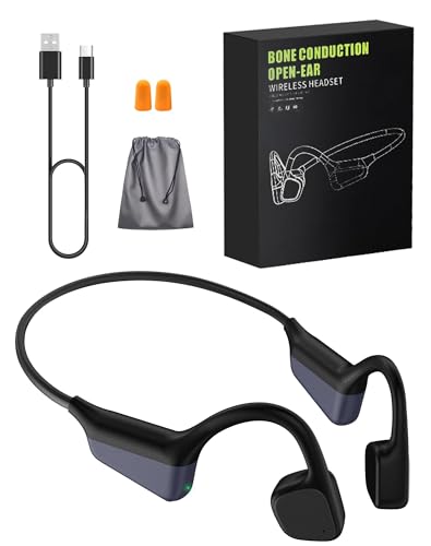 Bone Conduction Headphones,Bluetooth 5.4 Open Ear Headset Black | Built-in Mic, 18H Playtime, 27g Ultra Lightweight, IPX6 Sweatproof, Ideal for Running, Cycling & Gym Workout - color: Black
