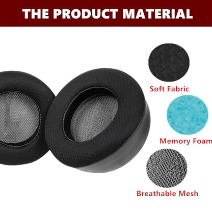 Cooling Gel Ear Pads Replacement Compatible with Corsair Virtuoso MAX Wireless Gaming Headset Mesh Fabric Ear Cushion | Black