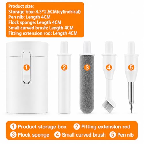 Earbud Cleaning Kit Phone Charging Port Phone Cleaning Kit Keyboard Cleaner 4 in 1 White - color: white