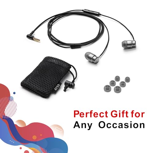 UliX Rider Wired Earbuds in-Ear Headphones, 5 Years Warranty, Earphones with Microphone, with Anti-Tangle Cable, Ear Buds for iPhone, iPad, Samsung, School Students, Kids, Women, Small Ears - Grey - color: Grey, style: 3.5 mm