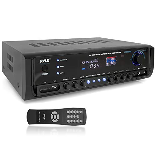 Pyle Wireless Bluetooth Home Amplifier- Connectivity Power Off Distant Devices, Input/Output Devices, Connectors/Jacks, Sound System Controls for Audio/Radio & Display Design - PT390BTU.3