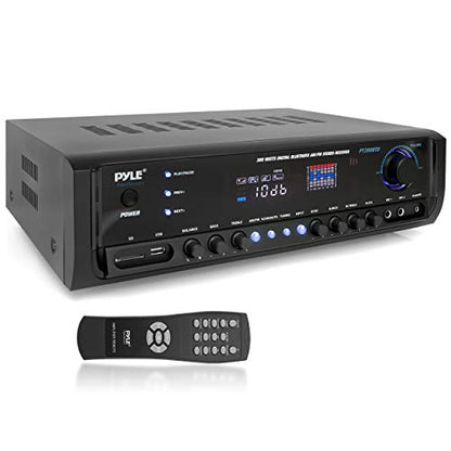 Pyle Wireless Bluetooth Home Amplifier- Connectivity Power Off Distant Devices, Input/Output Devices, Connectors/Jacks, Sound System Controls for Audio/Radio & Display Design - PT390BTU.3