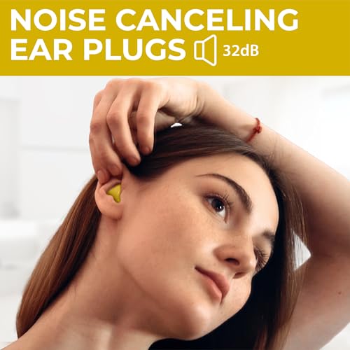 Peace&Quiet | PQ Wax Ear Plugs for Sleeping, Swimming - Soft Noise Cancelling Silicone Gel Wax Earplugs for Sleep and Swimmers, Ear Protection with Sound Blocking Level of 32 Db, Yellow - color: Yellow