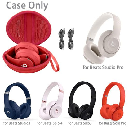 for Beats Studio Pro/Studio3/Solo4/Solo3 Headphones Hard Case, Red - color: Red Case