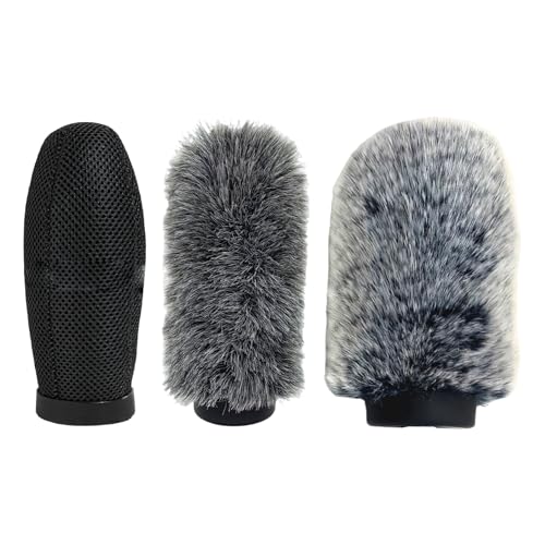 Microphone Deadcat Windscreen Compatible with NTG3 MKH416 ME66 670 1pc Artificial Furry Wind Cover Outdoor Audio Noise Reduction Muff - color: silk gray