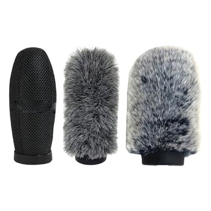 Microphone Deadcat Windscreen Compatible with NTG3 MKH416 ME66 670 1pc Artificial Furry Wind Cover Outdoor Audio Noise Reduction Muff - color: Black