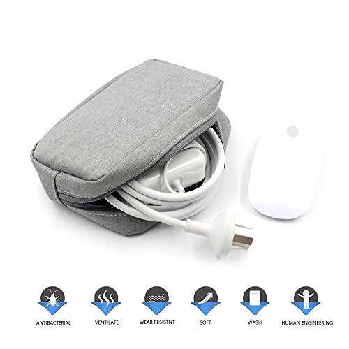 Universal Electronics/Accessories Soft Carrying Case Bag, Durable & Light-weight,Suitable for Out-going, Business, Travel and Cosmetics Kit (Small-Gray) - color: Small-Gray