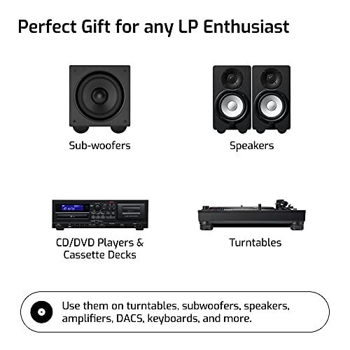 Speaker Isolation Feet – 8-Pack 1.5" Bigfoot Rubber Pads by Hudson Hi-Fi – Non-Adhesive, Anti-Vibration Feet for Turntables, Subwoofers, Amplifiers – 50 Duro, Non-Skid Audio Bumpers