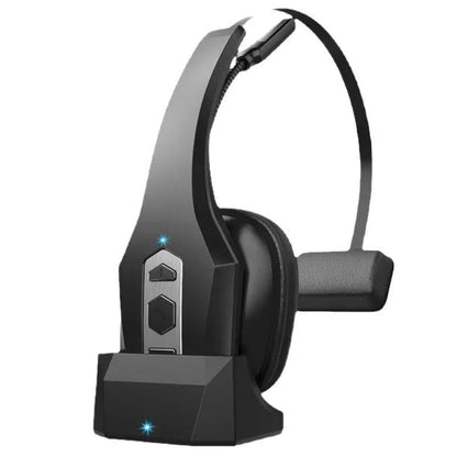 Single Ear Trucker Headset - Wireless Bluetooth 5.3 Headphones w/AI Noise Cancelling Mic, Mute Button, 60H Battery - On Ear Headset for Drivers, Office Work, Call Centers, Cell Phones & Home Use