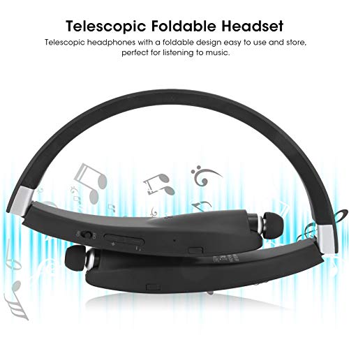 Dilwe SX?991 Stereo Bluetooth5.0 Headphones Neckbands with Retractable Earbuds,Foldable Bluetooth5.0 Headphones Speaker 2 in 1,Universal Sports Earphone,for Home Office,Video
