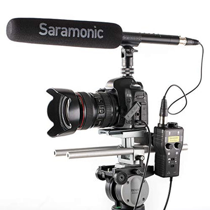 Saramonic SR-TM7 Super-Cardioid Broadcast XLR Shotgun Condenser Microphone with Built-in Rechargeable Battery, 15" Capsule, Digital High-Pass Filter, PAD, and High Frequency Boost Switches