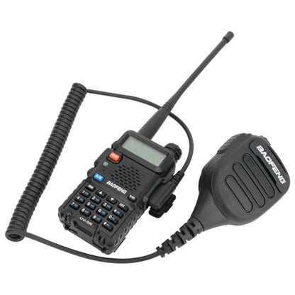 Baofeng 마이크 휴대용 헤비 스피커 BF-850 햄 라디오 마이크 IP54 방수 볼륨 조절 가능한 스피커 마이크 UV-5R BF-F8HP PRO AR-5RM UV-21R Kenwood Retevis 워키 토키용(2팩) - color: 블랙.