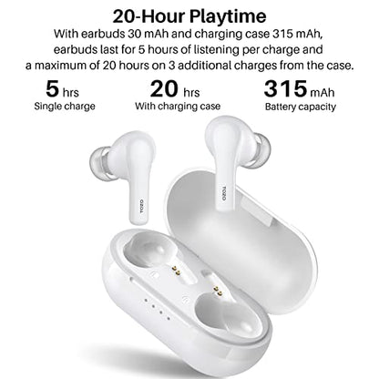 TOZO A2 Mini Wireless Earbuds, Ultra Lightweight Bluetooth 5.3 Headphones | Comfortable Fit Ear buds, Clear Calls with Built-in Mic, Immersive Premium Sound, 20H Playtime, in Ear Headset, White - color: White