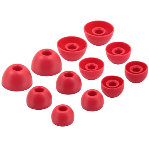 6 Pairs Replacement Silicone Ear Tips Compatible with Beats Studio Buds/Fit Pro/Studio Buds +, Silicone Earbuds Eartips Buds Cover Set for Beat Studio Buds (Red Without Pen) - color: Red without Pen
