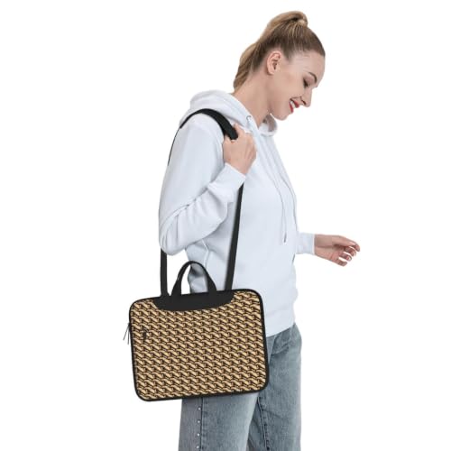 Microphone with Music Note Print Stylish Laptop Bag Portable Single Shoulder Bags Commuting Working Remotely Heading - size: 14 inch