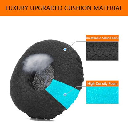 Defean Replacement Cushions Kit 2 IN1 Mesh Fabric Ear Pads + Headband Compatible with JBL Tune 600(T600BTNC 600BTNC)/660(T660NC 660NC)/670(T670NC 670NC) Headphones (Black) - color: Black