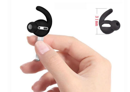 Silicone Eartips Compatible with Air Pods 2, Silicone Soft Anti-Slip Sport Earbud Tips, Anti-Drop Ear Wings Headphones Earphones Accessories Tips, 3 Pairs Black