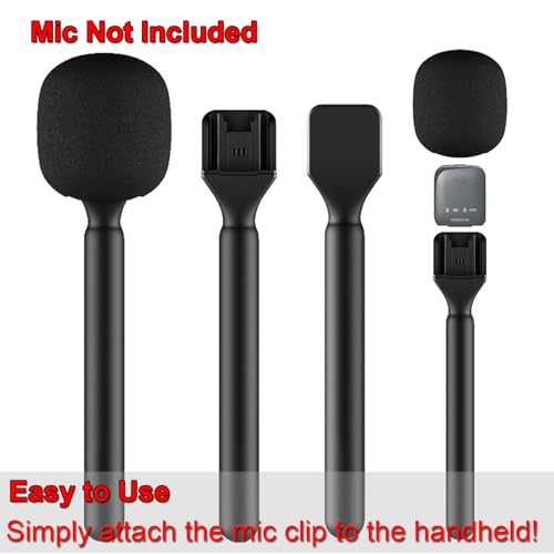 Mic Holder for DJI Mic 1/2, Interview Microphone Handle for Rode Wireless GO I/II/ME/Pro, Wireless Lavalier Microphone Handheld Adapter Mount with Foam Cover for Hollyland Lark M1