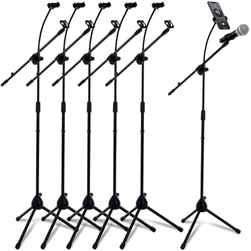 Sherr 2 Pcs Microphone Stand Boom Bulk, Adjustable Height Tripod Mic Stand with Dual Clip Foldable Universal Heavy Duty Tripod Holder for Live Stream Singing Stage (Mic1) - style: Mic1