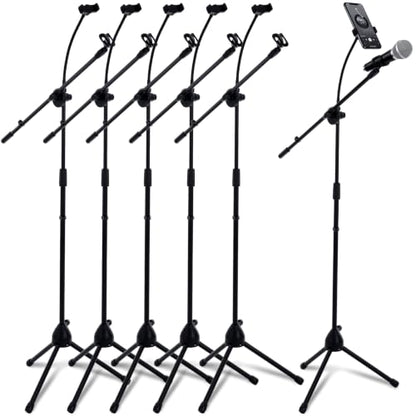 Sherr 2 Pcs Microphone Stand Boom Bulk, Adjustable Height Tripod Mic Stand with Dual Clip Foldable Universal Heavy Duty Tripod Holder for Live Stream Singing Stage (Mic1) - style: Mic1