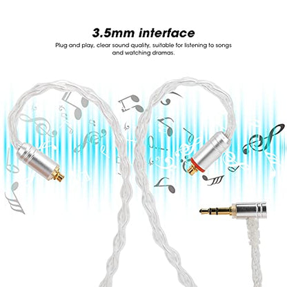 MMCX Earphone Cable Replacement Oxygen Free Copper Silver Plated Wire Balanced Sound for SE215 SE535 SE846 UE900 Headphones 3.5mm Audio Interface 1.2m Length (Transparent 3.5 three-dimensional) - color: Transparent 3.5 three-dimensional