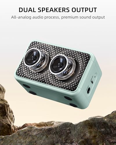 LEKATO Mini Guitar Amplifier, Dual Speakers 5W, Rechargeable Electric Guitar Amp Bluetooth with Clean Overdrive, 6H Working, Headphone Jack, Wireless Portable Small Amp for Practice, Traveling (Blue) - color: Blue