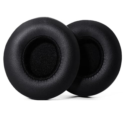 Solo 3 Wireless Earpads Replacement for Beats Solo2 Wired Headphone - Black | Fit for Beats Solo 3/Solo 2 Wireless/Wired A1796/B0534 Headphone, Dust Proof Protein Leather Cushions with Memory Foam Covers - color: Black