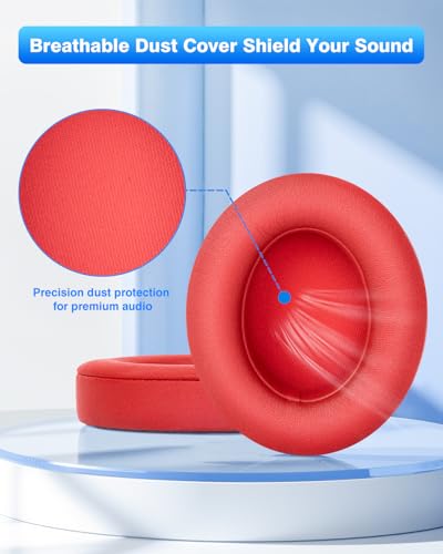 FEYCH Replacement Ear Pads for Beats Studio 3 & Studio 2 Wireless Over Ear Headphone -Red - color: Red
