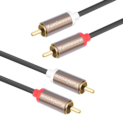 RCA Cables 2 Pack[Hi-Fi Sound, PVC Jacket, Shielded], 2-Male to 2-Male RCA Audio Stereo Subwoofer Cable Auxiliary Cord for Home Theater,Amplifiers,HDTV,Hi-Fi Systems,Speakers(3Ft/1M)