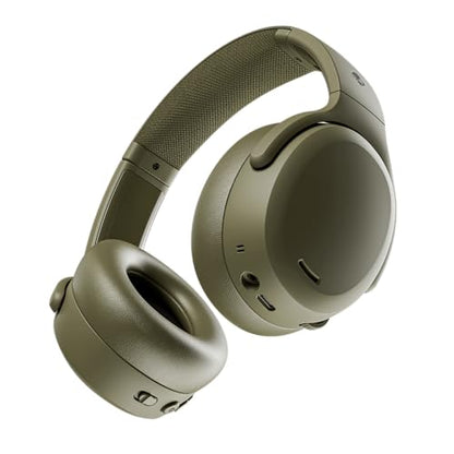 Skullcandy Crusher ANC 2 Noise Cancelling Wireless Headphones - Drab | Multi-Sensory Crusher Bass, Over-Ear Fit, Bluetooth, 60 Hours Battery, Working Out, Gym, Travel, Studying, Music, Gaming - color: Drab
