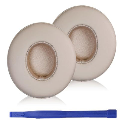 Adhiper Earpad Replacement for Beats Solo 3, Solo 2 Headphones, Silk Gold | Soft Protein Leather & Memory Foam Ear Pads Cushions, Fit Solo3 & Solo2, Replace Peeling, Cracked, Damaged Pads - color: Silk Satin Gold