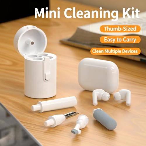 Earbud Cleaning Kit Phone Charging Port Phone Cleaning Kit Keyboard Cleaner 4 in 1 Black - color: black