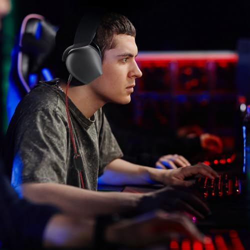AW310H Detachable Gaming Headset Cable Compatible with Alienware AW720H AW510H 988 Alienware Dell Gaming Headset,Nylon Braided Wire with Inline Mute Switch and Volume Controller(Red,6.5ft) - color: Red