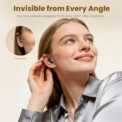 Invisible Mini Sleep Earbuds Ear Buds for Side Sleepers Sleeping, Small Ears Canals Women Wireless Bluetooth Low Profile Smallest Disgused Tiny Micro Discreet Hidden Earbuds Headphones for Work - color: Black