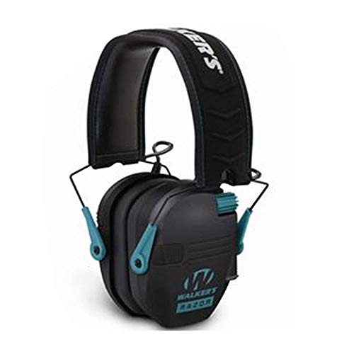 Walker's Razor Slim Electronic Muff - color: Black W/Teal, size: One Size