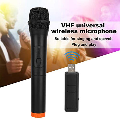 Tangxi VHF Microphone, Universal Handheld Karaoke Mic Speaker, Over 110 DB Outdoor Indoor Cordless Microphone System with USB Reciver for Singing, Karaoke, Speech,
