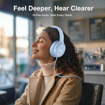 Wired Over-Ear Headphones, Mic, 3.5mm, USB-C Adapter, Blue | Over-ear comfort with inline mic, volume control, 3.5mm jack, and USB-C adapter for phones, laptops, PCs, and tablets. - color: Blue