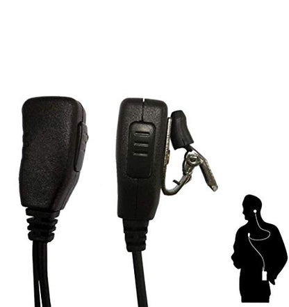 2 Pin FBI Earpiece/Headset for Walkie Talkie with Clear Sound PTT MIC&Soft and Comfort Acoustic Tube for UV-5R BF-F8HP BF-888S, Kenwood TK3230 Two Way Radio (1 Pack) - style: 1 pack