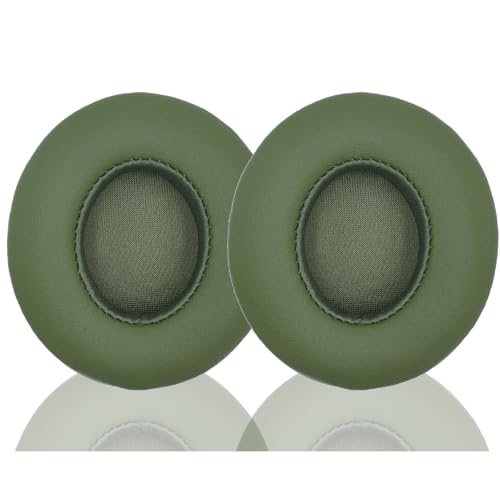 Headphone Replacement Ear Pad Cover Compatible with Beats by Dre Solo3 Solo2 Wired Wireless Headphones Protein Leather Memory Foam Headphone Cushion Ear Muffs-Military Green - color: military green