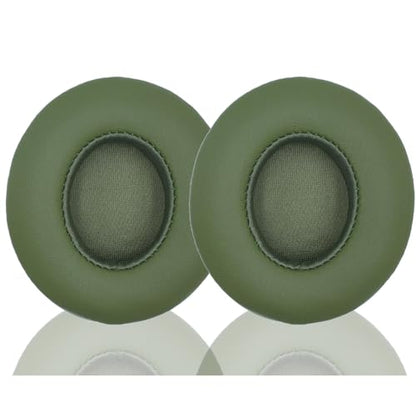 Headphone Replacement Ear Pad Cover Compatible with Beats by Dre Solo3 Solo2 Wired Wireless Headphones Protein Leather Memory Foam Headphone Cushion Ear Muffs-Military Green - color: military green