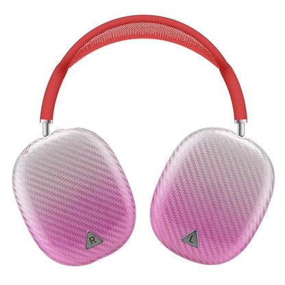 Carbon Fiber Texture Case Cover for AirPods Max Headphone, TPU Anti-Scratch Ear Cup Cover, Protective Skin Accessories for Apple AirPods Max(2024/2020) - Pink - color: Pink